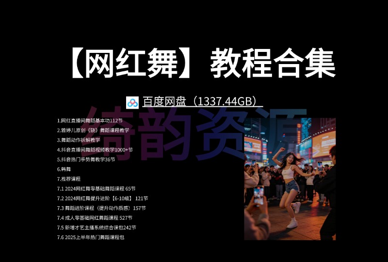 【网红舞】教程合集 百度网盘（1337.44GB）-绮韵资源